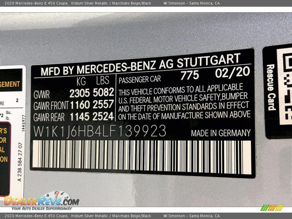 2020 Mercedes-Benz E 450 Coupe Iridium Silver Metallic / Macchiato Beige/Black Photo #33