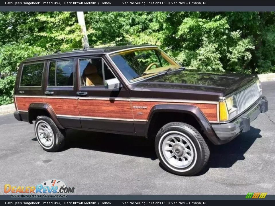 1985 Jeep Wagoneer Limited 4x4 Dark Brown Metallic / Honey Photo #28