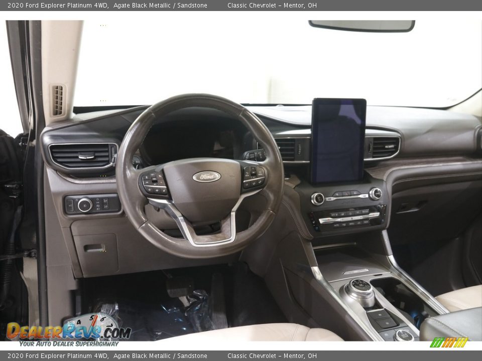 2020 Ford Explorer Platinum 4WD Agate Black Metallic / Sandstone Photo #7