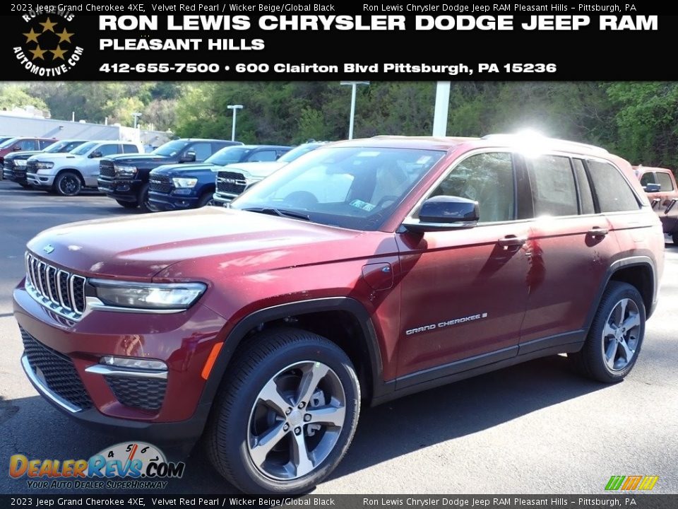 2023 Jeep Grand Cherokee 4XE Velvet Red Pearl / Wicker Beige/Global Black Photo #1