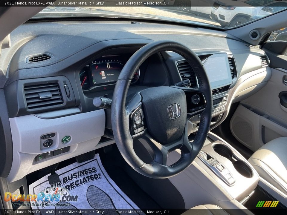 2021 Honda Pilot EX-L AWD Lunar Silver Metallic / Gray Photo #6