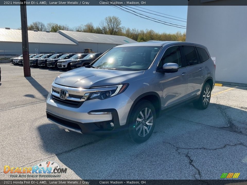 2021 Honda Pilot EX-L AWD Lunar Silver Metallic / Gray Photo #9