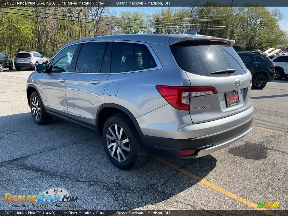 2021 Honda Pilot EX-L AWD Lunar Silver Metallic / Gray Photo #10