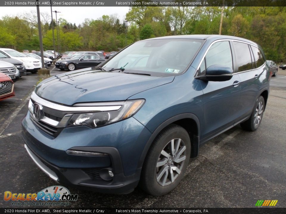 2020 Honda Pilot EX AWD Steel Sapphire Metallic / Gray Photo #1