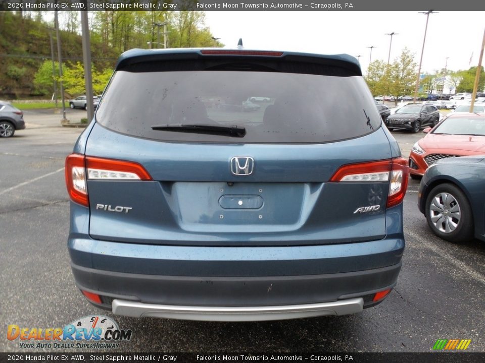 2020 Honda Pilot EX AWD Steel Sapphire Metallic / Gray Photo #3