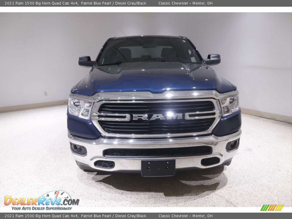 2021 Ram 1500 Big Horn Quad Cab 4x4 Patriot Blue Pearl / Diesel Gray/Black Photo #2