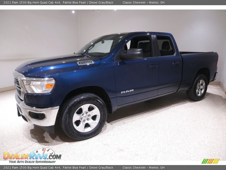 2021 Ram 1500 Big Horn Quad Cab 4x4 Patriot Blue Pearl / Diesel Gray/Black Photo #3