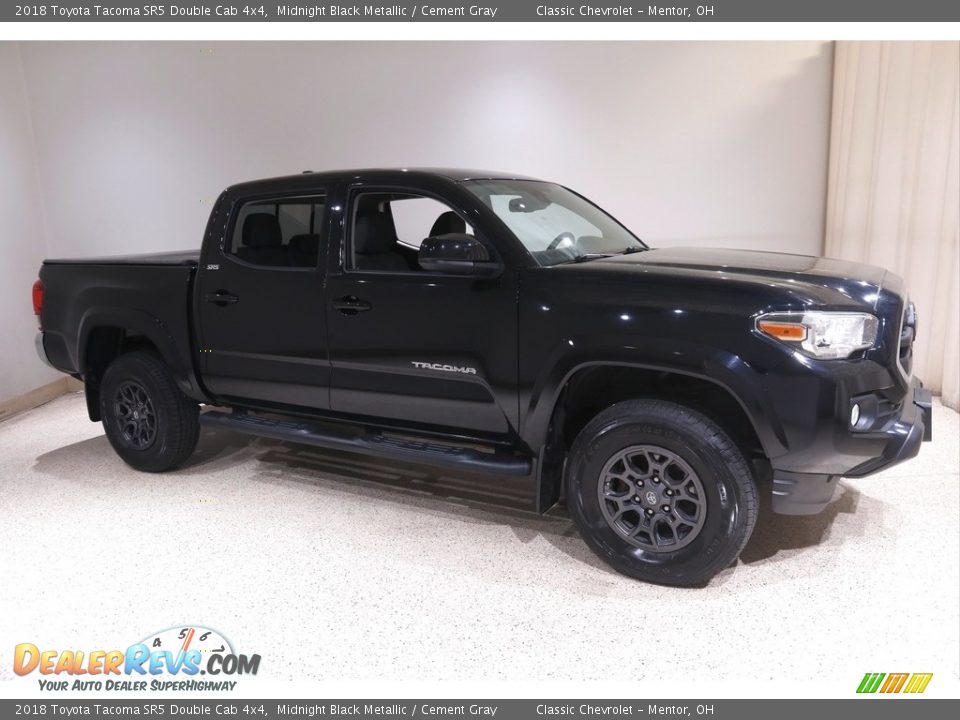 2018 Toyota Tacoma SR5 Double Cab 4x4 Midnight Black Metallic / Cement Gray Photo #1