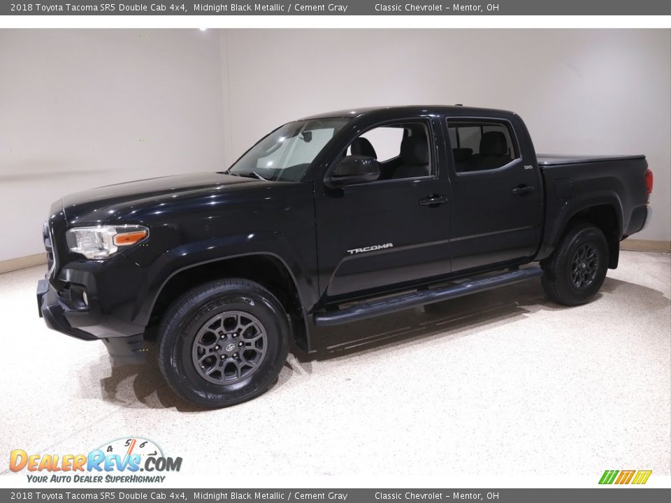 2018 Toyota Tacoma SR5 Double Cab 4x4 Midnight Black Metallic / Cement Gray Photo #3