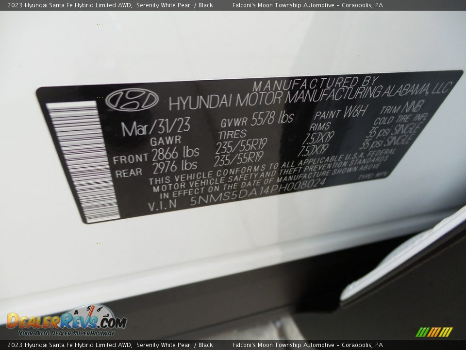 2023 Hyundai Santa Fe Hybrid Limited AWD Serenity White Pearl / Black Photo #18