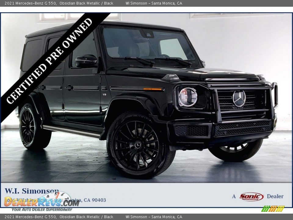 2021 Mercedes-Benz G 550 Obsidian Black Metallic / Black Photo #1