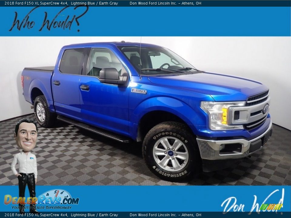 2018 Ford F150 XL SuperCrew 4x4 Lightning Blue / Earth Gray Photo #1