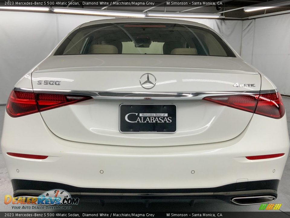 2023 Mercedes-Benz S 500 4Matic Sedan Diamond White / Macchiato/Magma Grey Photo #5