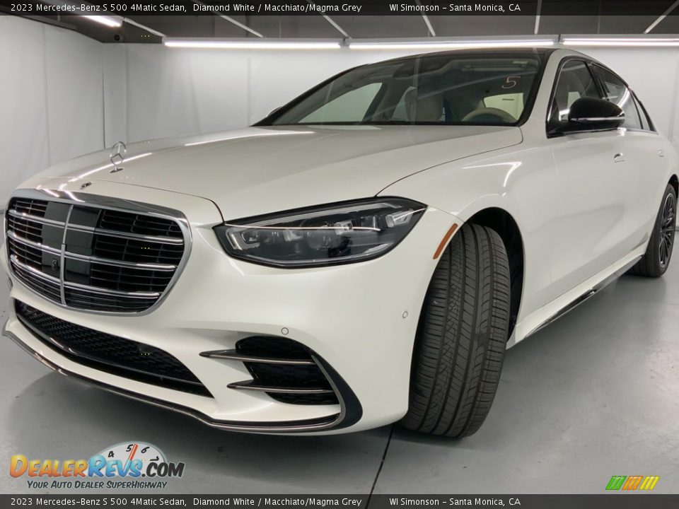 2023 Mercedes-Benz S 500 4Matic Sedan Diamond White / Macchiato/Magma Grey Photo #7