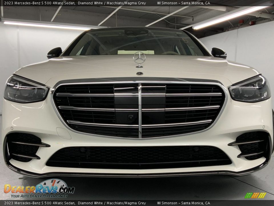 2023 Mercedes-Benz S 500 4Matic Sedan Diamond White / Macchiato/Magma Grey Photo #8