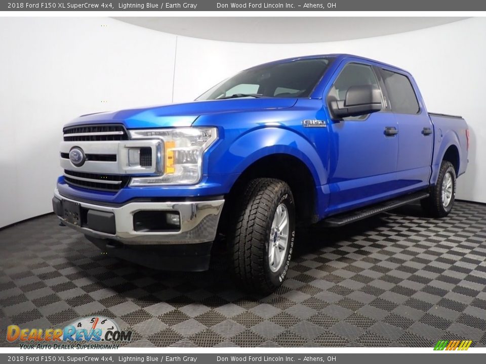 2018 Ford F150 XL SuperCrew 4x4 Lightning Blue / Earth Gray Photo #8