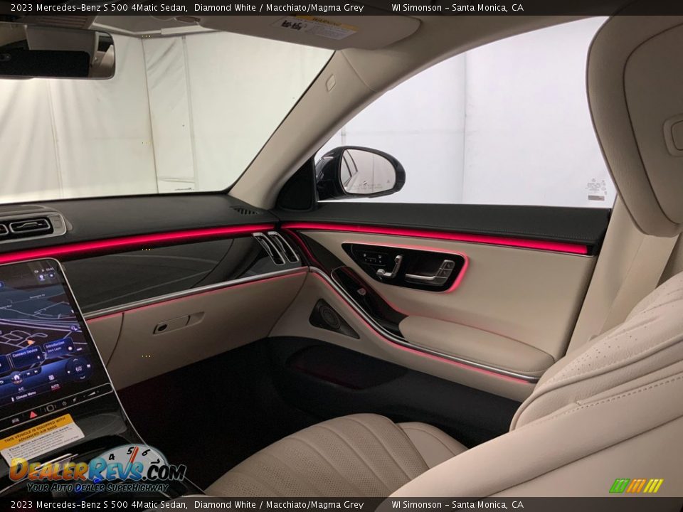 2023 Mercedes-Benz S 500 4Matic Sedan Diamond White / Macchiato/Magma Grey Photo #14