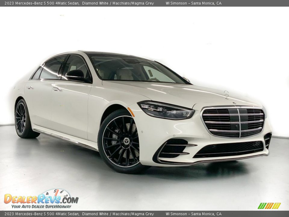 2023 Mercedes-Benz S 500 4Matic Sedan Diamond White / Macchiato/Magma Grey Photo #2