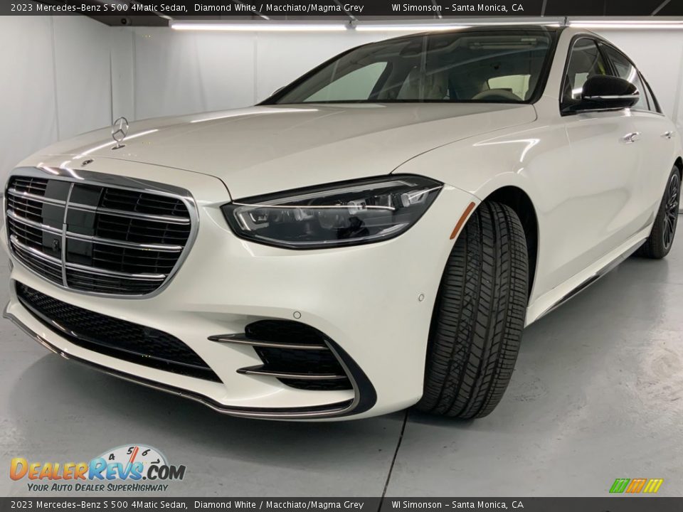 2023 Mercedes-Benz S 500 4Matic Sedan Diamond White / Macchiato/Magma Grey Photo #7