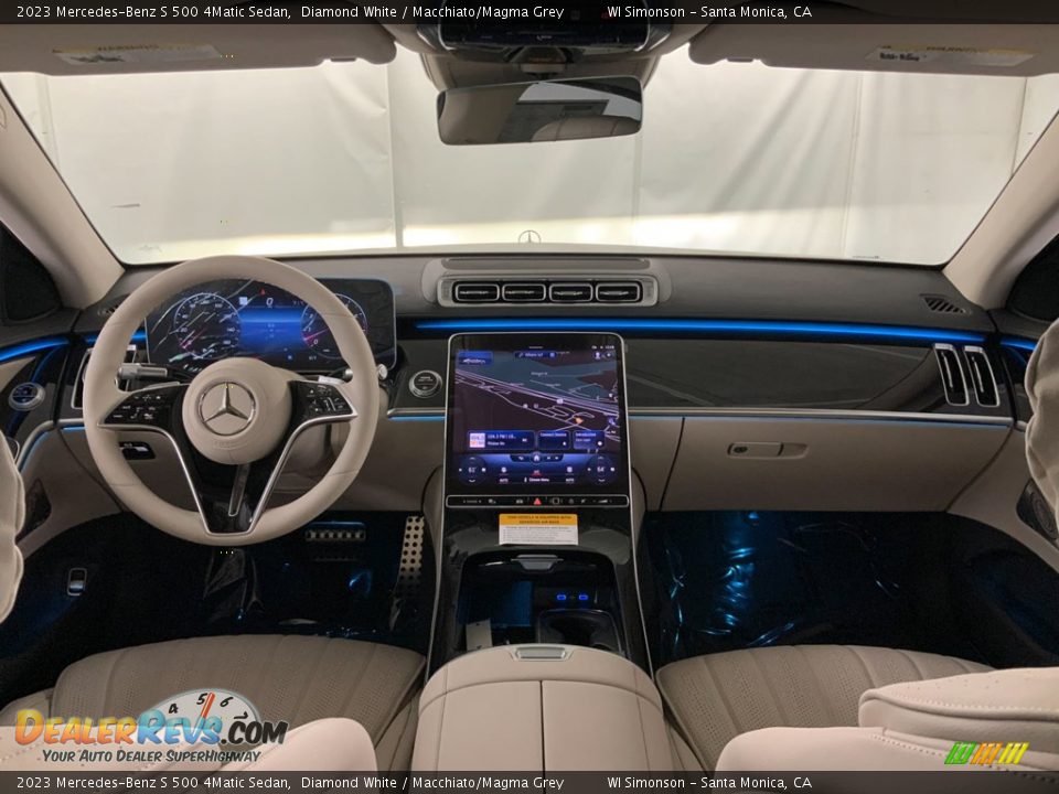 2023 Mercedes-Benz S 500 4Matic Sedan Diamond White / Macchiato/Magma Grey Photo #10