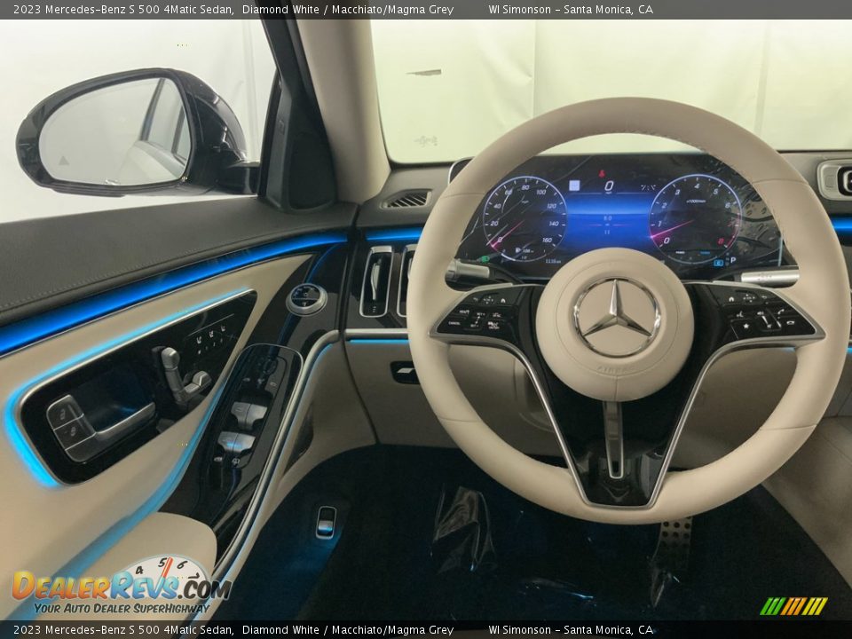 2023 Mercedes-Benz S 500 4Matic Sedan Diamond White / Macchiato/Magma Grey Photo #11