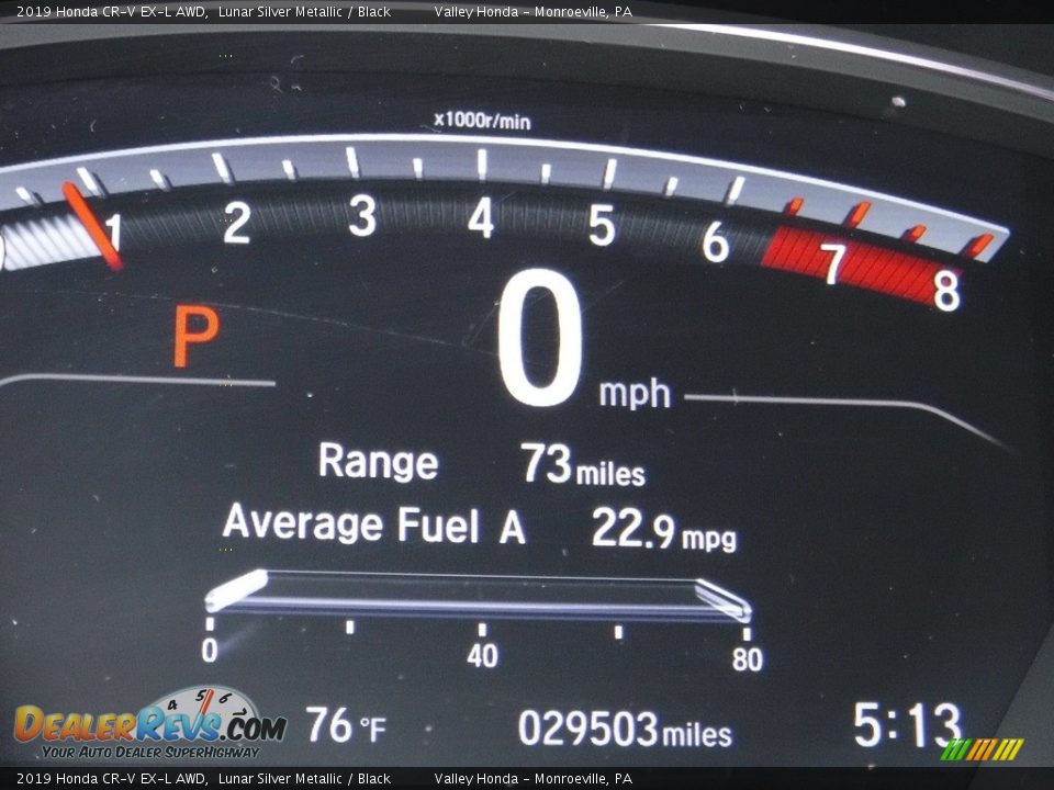 2019 Honda CR-V EX-L AWD Lunar Silver Metallic / Black Photo #32