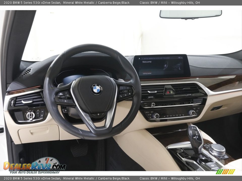 2020 BMW 5 Series 530i xDrive Sedan Mineral White Metallic / Canberra Beige/Black Photo #6
