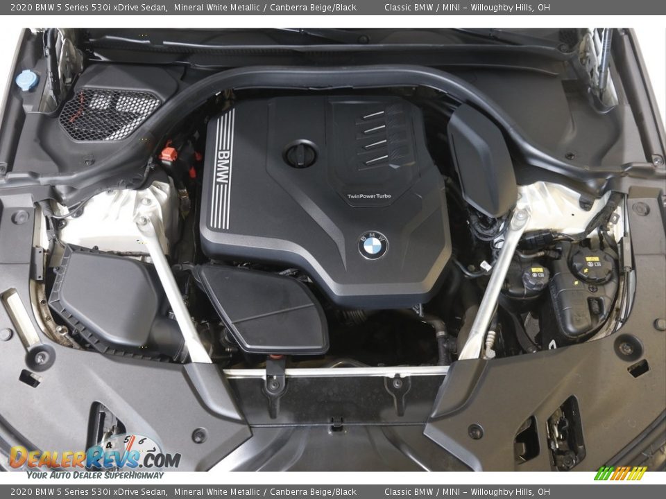 2020 BMW 5 Series 530i xDrive Sedan Mineral White Metallic / Canberra Beige/Black Photo #21