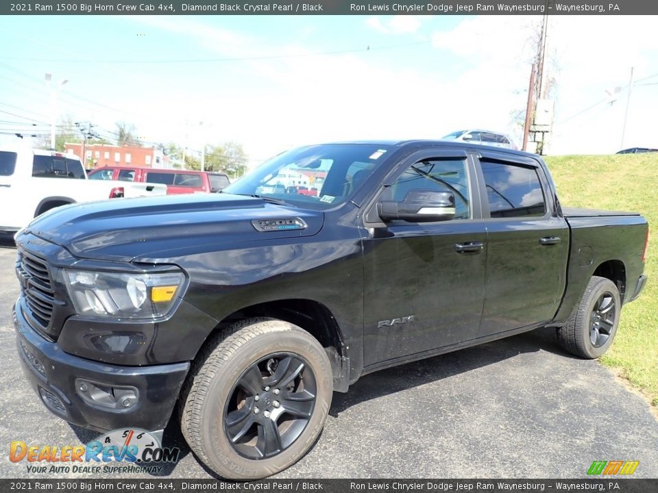 2021 Ram 1500 Big Horn Crew Cab 4x4 Diamond Black Crystal Pearl / Black Photo #1