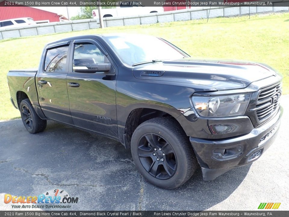2021 Ram 1500 Big Horn Crew Cab 4x4 Diamond Black Crystal Pearl / Black Photo #4