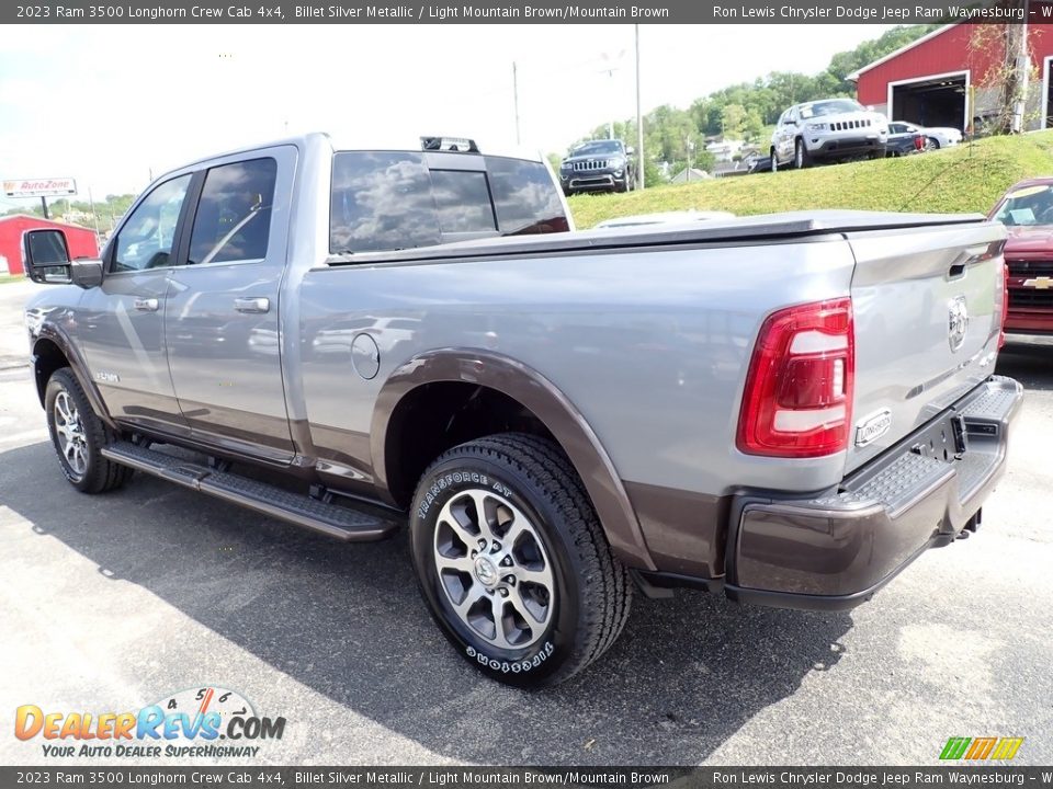 2023 Ram 3500 Longhorn Crew Cab 4x4 Billet Silver Metallic / Light Mountain Brown/Mountain Brown Photo #3