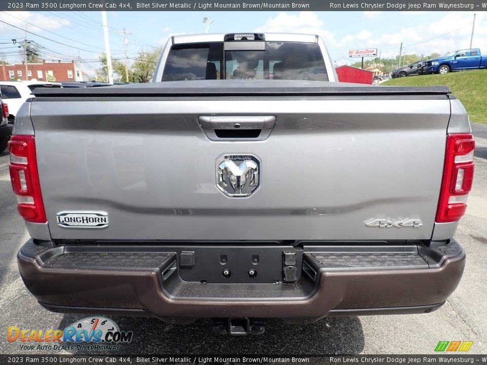 2023 Ram 3500 Longhorn Crew Cab 4x4 Billet Silver Metallic / Light Mountain Brown/Mountain Brown Photo #4