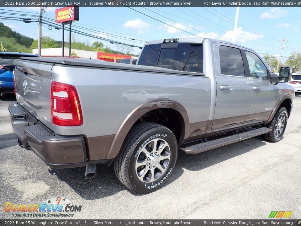 2023 Ram 3500 Longhorn Crew Cab 4x4 Billet Silver Metallic / Light Mountain Brown/Mountain Brown Photo #6