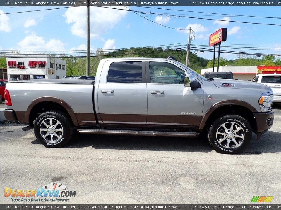 2023 Ram 3500 Longhorn Crew Cab 4x4 Billet Silver Metallic / Light Mountain Brown/Mountain Brown Photo #7