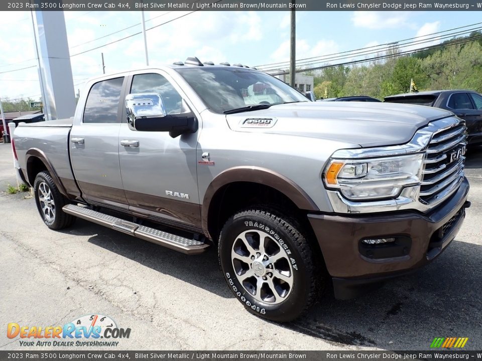 2023 Ram 3500 Longhorn Crew Cab 4x4 Billet Silver Metallic / Light Mountain Brown/Mountain Brown Photo #8