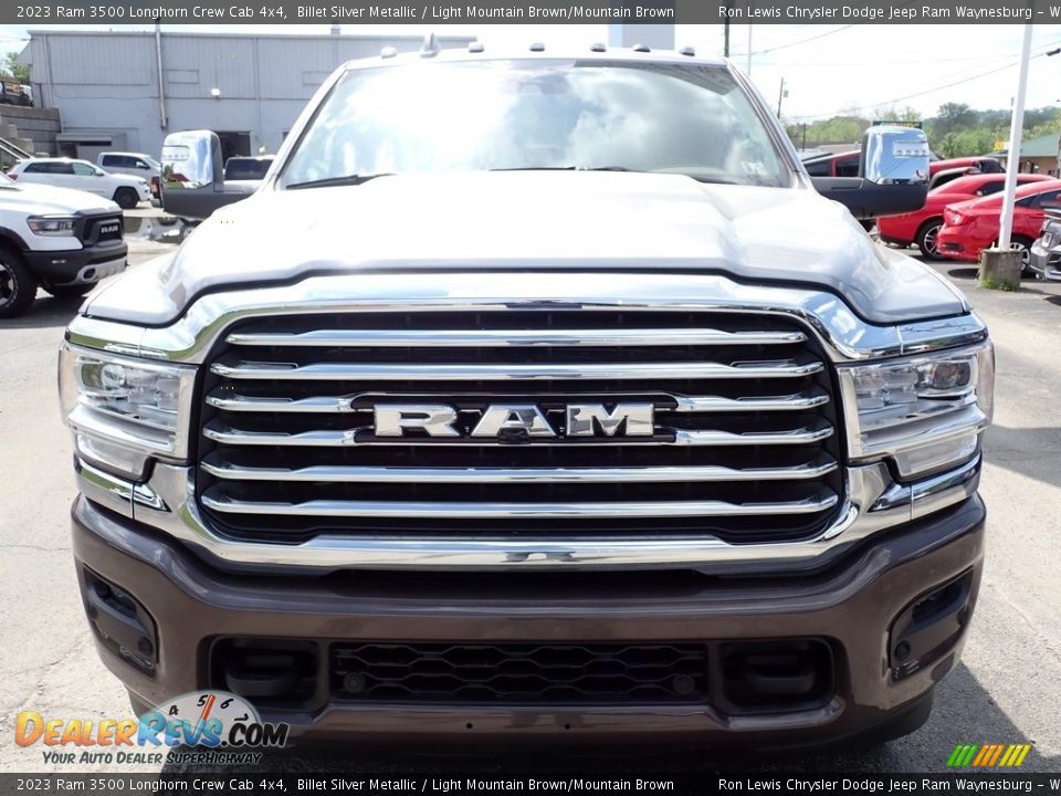 2023 Ram 3500 Longhorn Crew Cab 4x4 Billet Silver Metallic / Light Mountain Brown/Mountain Brown Photo #9