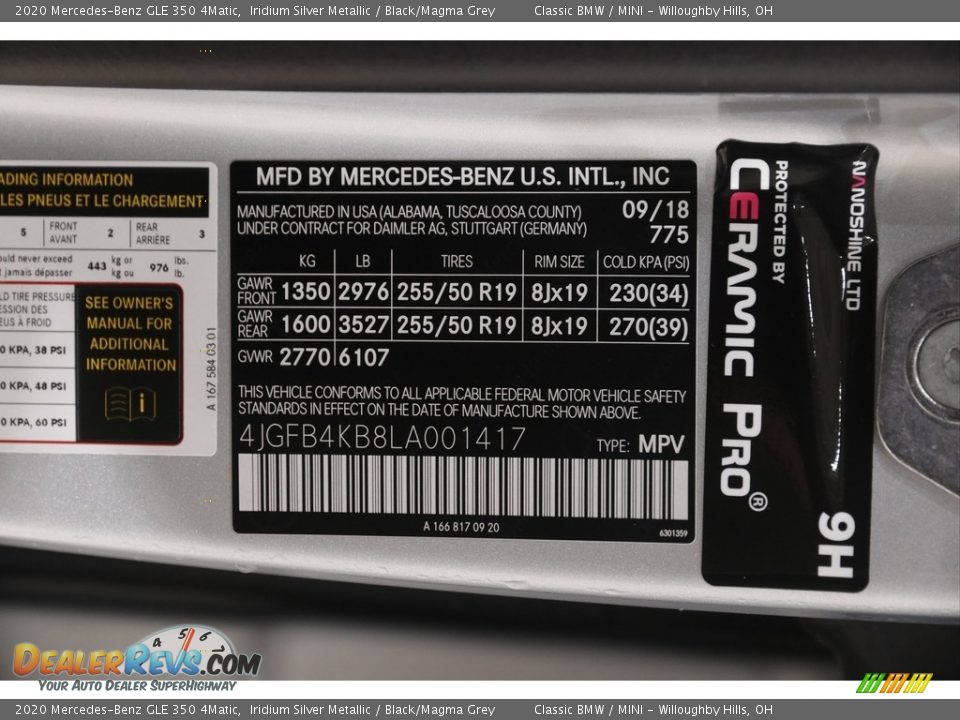 2020 Mercedes-Benz GLE 350 4Matic Iridium Silver Metallic / Black/Magma Grey Photo #24