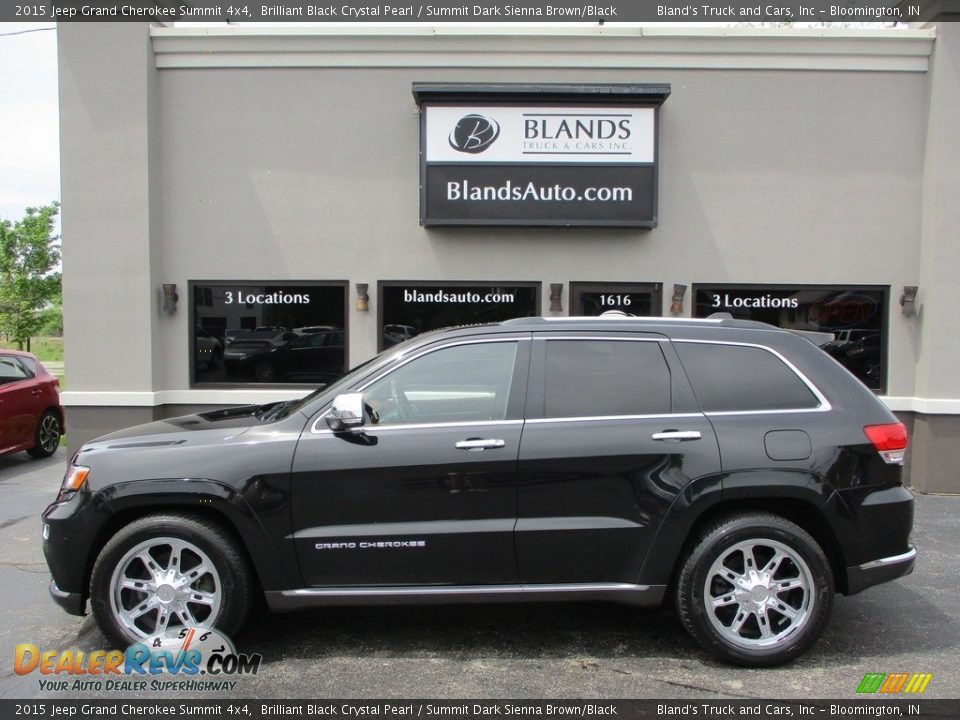 2015 Jeep Grand Cherokee Summit 4x4 Brilliant Black Crystal Pearl / Summit Dark Sienna Brown/Black Photo #1