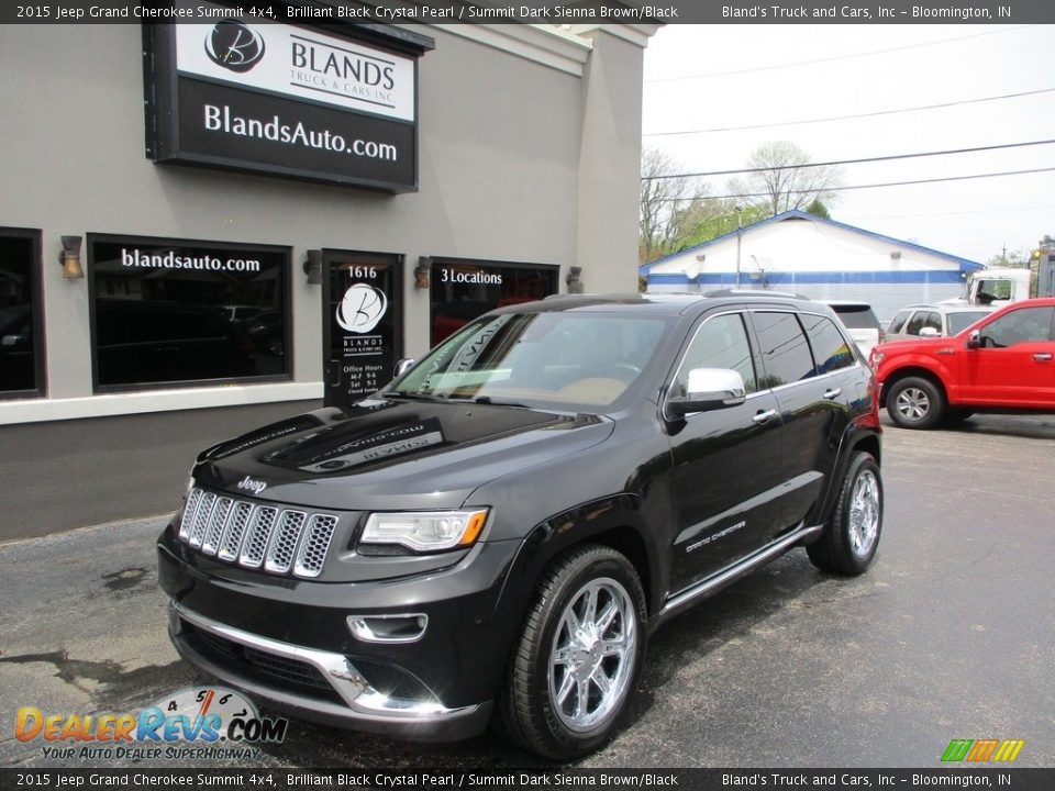 2015 Jeep Grand Cherokee Summit 4x4 Brilliant Black Crystal Pearl / Summit Dark Sienna Brown/Black Photo #2