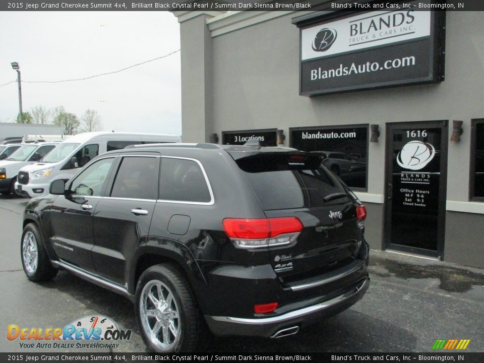 2015 Jeep Grand Cherokee Summit 4x4 Brilliant Black Crystal Pearl / Summit Dark Sienna Brown/Black Photo #3