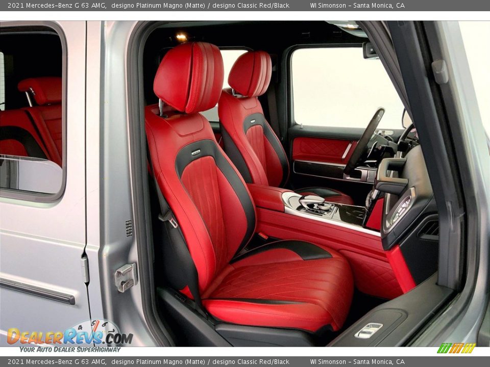 2021 Mercedes-Benz G 63 AMG designo Platinum Magno (Matte) / designo Classic Red/Black Photo #6