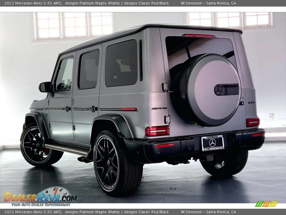 2021 Mercedes-Benz G 63 AMG designo Platinum Magno (Matte) / designo Classic Red/Black Photo #10