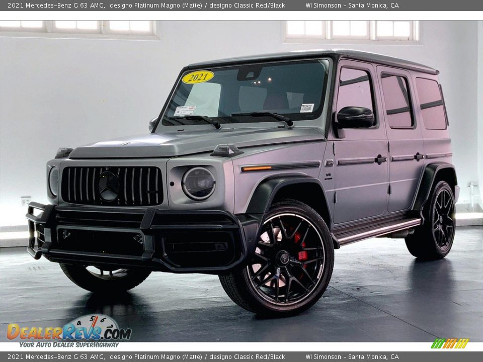 2021 Mercedes-Benz G 63 AMG designo Platinum Magno (Matte) / designo Classic Red/Black Photo #12