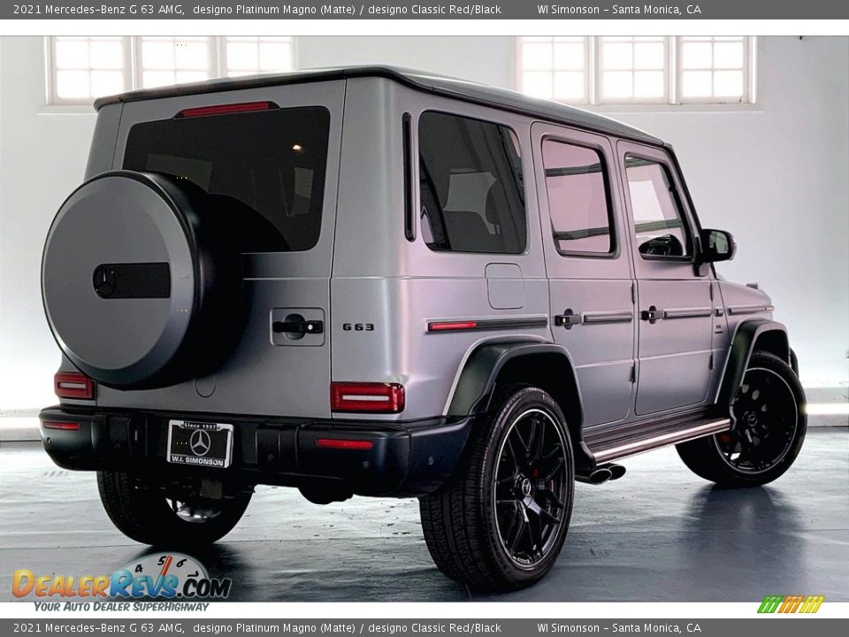 2021 Mercedes-Benz G 63 AMG designo Platinum Magno (Matte) / designo Classic Red/Black Photo #13