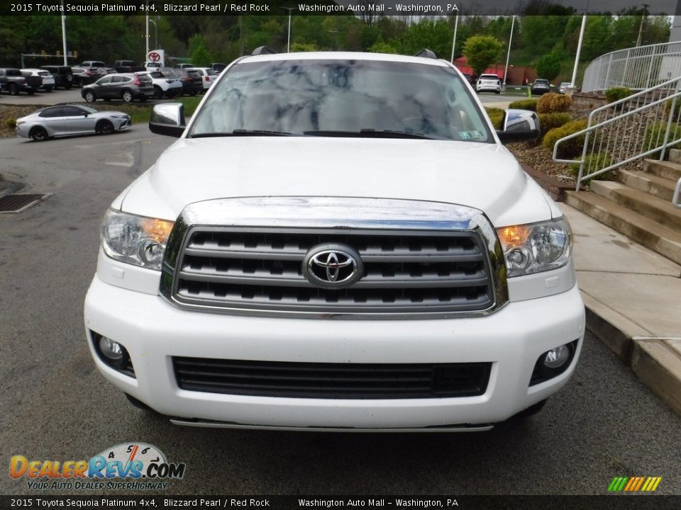 2015 Toyota Sequoia Platinum 4x4 Blizzard Pearl / Red Rock Photo #14