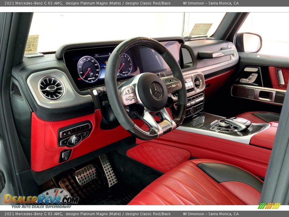 2021 Mercedes-Benz G 63 AMG designo Platinum Magno (Matte) / designo Classic Red/Black Photo #14