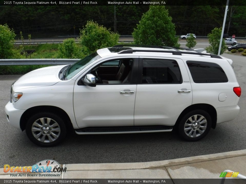 2015 Toyota Sequoia Platinum 4x4 Blizzard Pearl / Red Rock Photo #17