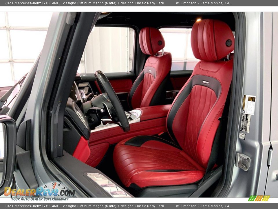 2021 Mercedes-Benz G 63 AMG designo Platinum Magno (Matte) / designo Classic Red/Black Photo #18