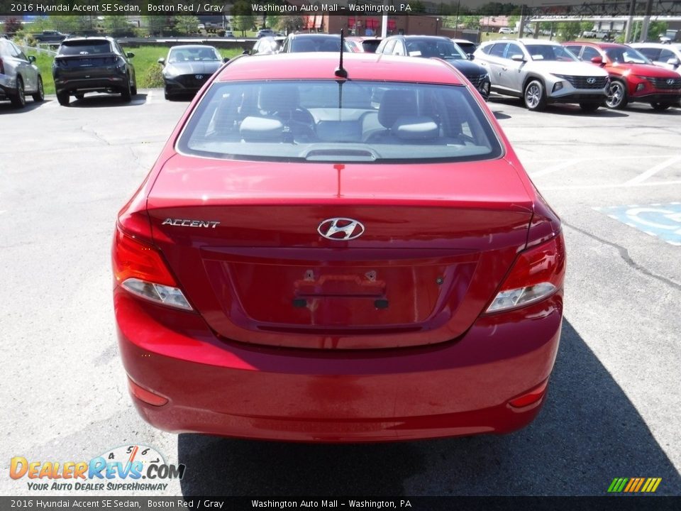 2016 Hyundai Accent SE Sedan Boston Red / Gray Photo #8