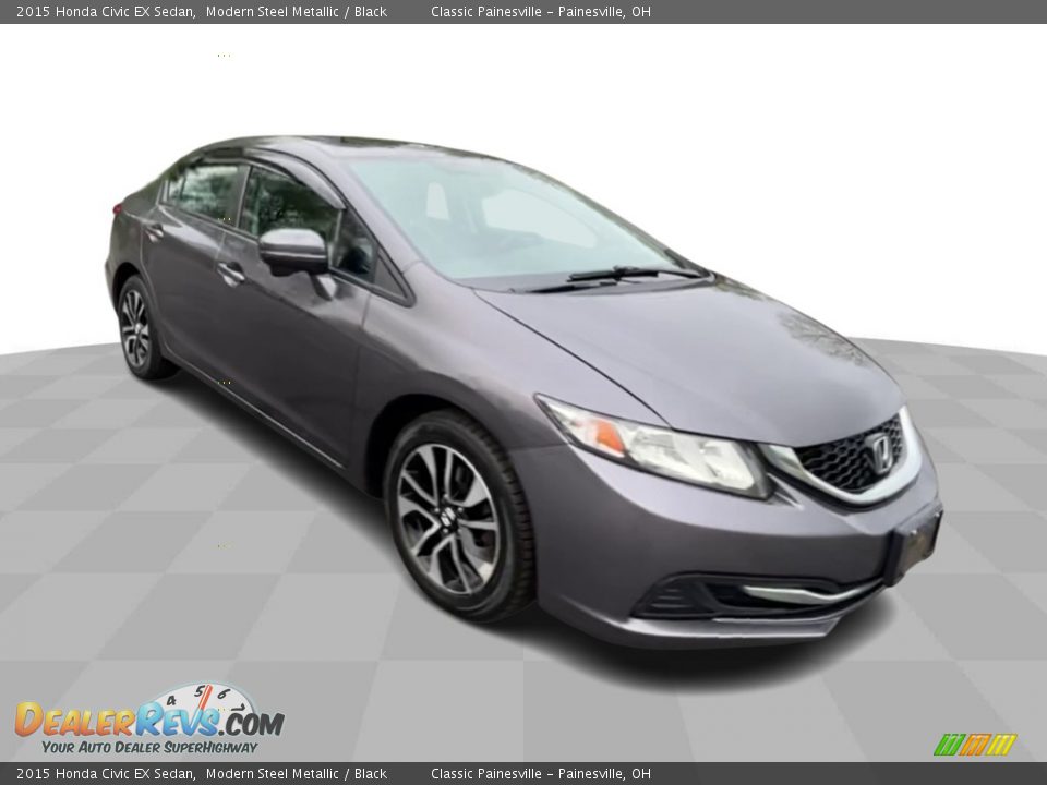 2015 Honda Civic EX Sedan Modern Steel Metallic / Black Photo #2